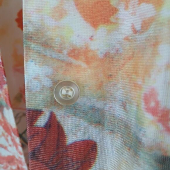 Tail's End Vintage 80's Top Button Down Wide Lapels Long Sleeves Floral - Picture 8 of 13